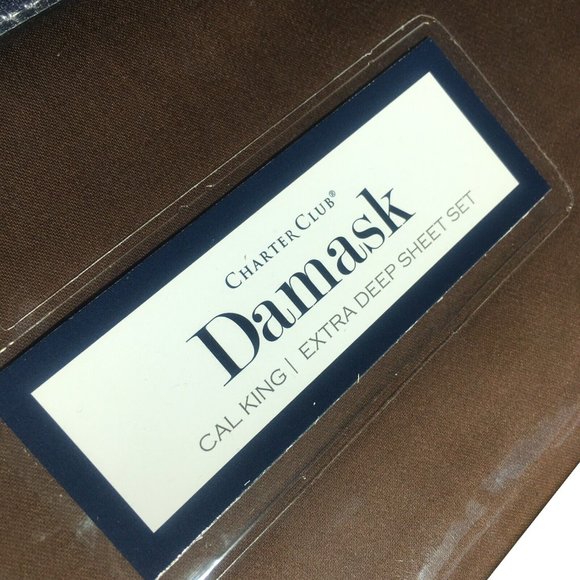 4-pc MOCHA COFFEE Charter Club Solid 550 TC Cotton Extra-Deep CAL KING Sheet Set - Picture 9 of 11